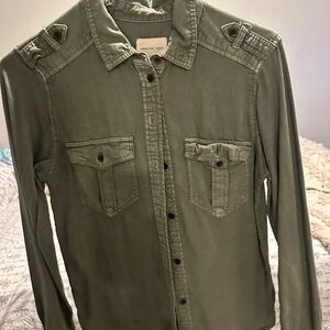American Eagle Outfitters Olive Button Down Shirt